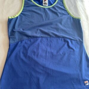 Fila Blue Tank Tennis Top with Green Trim